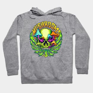 Skull Mushrooms Illustration Hoodie